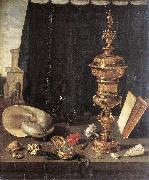 CLAESZ, Pieter Still-life with Great Golden Goblet fg oil painting artist